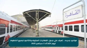 مواعيد جديدة.. تعرف على جدول القطارات المكيفة والتالجو لجميع الخطوط ليوم الثلاثاء 2 سبتمبر 2025